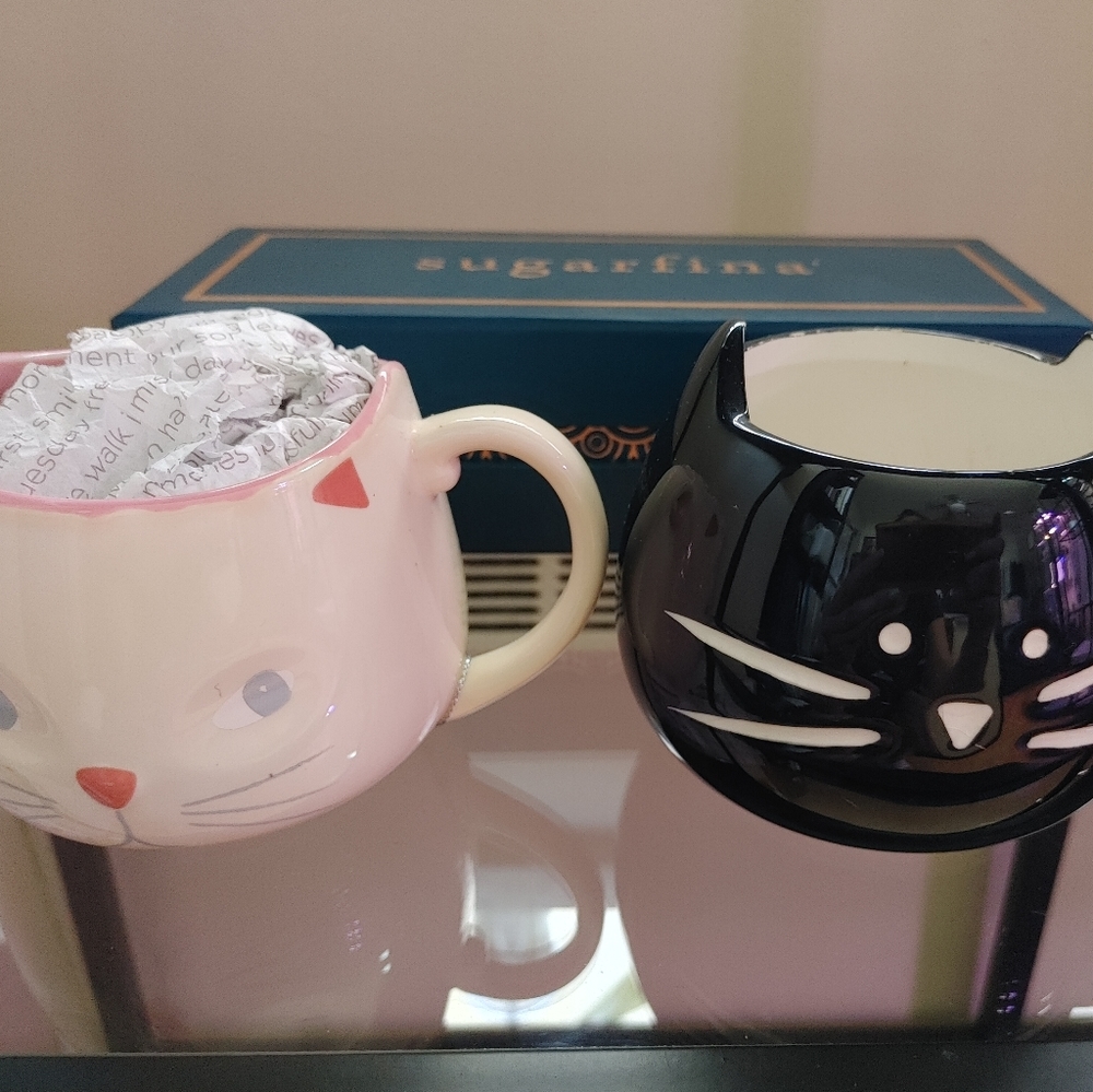 SOLD Two Cate Mugs (1 from Papyrus)